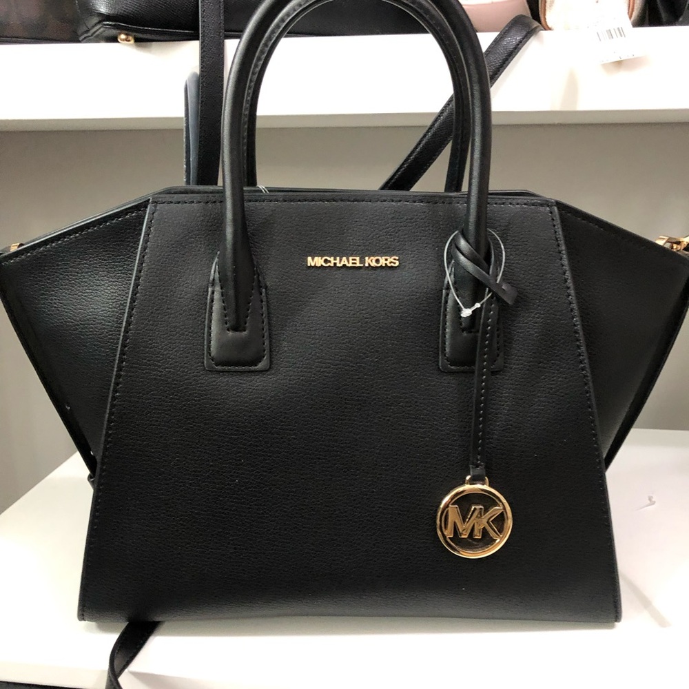 Michael Kors Black Satchel with Gold Hardware